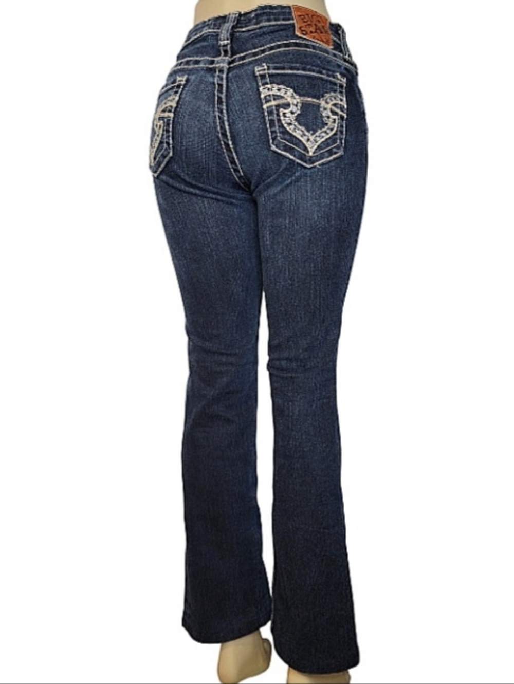 Big Star Vintage Wash Bootcut Jeans, Women's Size 28R, Dark Indigo Denim